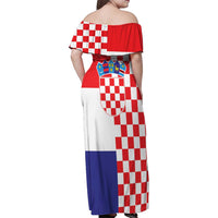 Croatia Victory Day 5 August Family Matching Off Shoulder Maxi Dress and Hawaiian Shirt Dan Hrvatskih Branitelja