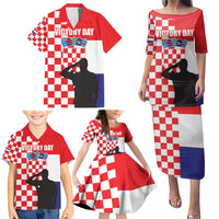 Croatia Victory Day 5 August Family Matching Puletasi and Hawaiian Shirt Dan Hrvatskih Branitelja