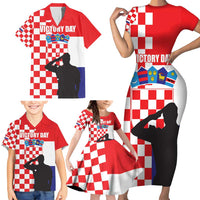 Croatia Victory Day 5 August Family Matching Short Sleeve Bodycon Dress and Hawaiian Shirt Dan Hrvatskih Branitelja