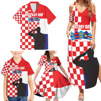 Croatia Victory Day 5 August Family Matching Summer Maxi Dress and Hawaiian Shirt Dan Hrvatskih Branitelja