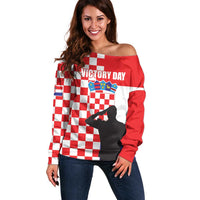 Croatia Victory Day 5 August Off Shoulder Sweater Dan Hrvatskih Branitelja