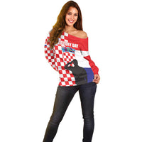 Croatia Victory Day 5 August Off Shoulder Sweater Dan Hrvatskih Branitelja
