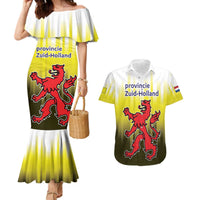 Netherlands Provincie Zuid-Holland Personalized Couples Matching Mermaid Dress and Hawaiian Shirt Flag Style