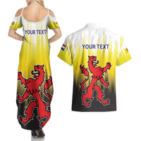 Netherlands Provincie Zuid-Holland Personalized Couples Matching Summer Maxi Dress and Hawaiian Shirt Flag Style