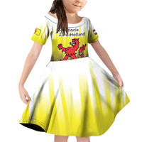 Netherlands Provincie Zuid-Holland Personalized Family Matching Off Shoulder Short Dress and Hawaiian Shirt Flag Style