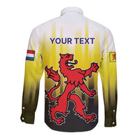 Netherlands Provincie Zuid-Holland Personalized Long Sleeve Button Shirt Flag Style