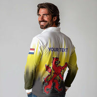 Netherlands Provincie Zuid-Holland Personalized Long Sleeve Polo Shirt Flag Style