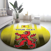 Netherlands Provincie Zuid-Holland Personalized Round Carpet Flag Style