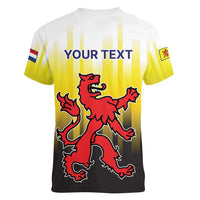 Netherlands Provincie Zuid-Holland Personalized Women V-Neck T-Shirt Flag Style