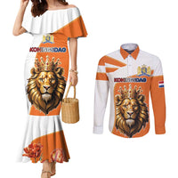 Netherlands Koningsdag Couples Matching Mermaid Dress and Long Sleeve Button Shirt Happy King's Day