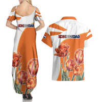 Netherlands Koningsdag Couples Matching Summer Maxi Dress and Hawaiian Shirt Happy King's Day