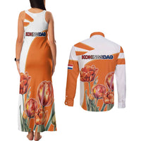 Netherlands Koningsdag Couples Matching Tank Maxi Dress and Long Sleeve Button Shirt Happy King's Day