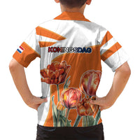 Netherlands Koningsdag Family Matching Long Sleeve Bodycon Dress and Hawaiian Shirt Happy King's Day