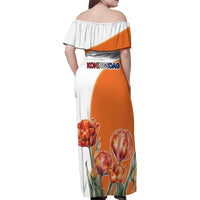 Netherlands Koningsdag Family Matching Off Shoulder Maxi Dress and Hawaiian Shirt Happy King's Day