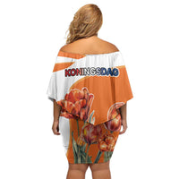 Netherlands Koningsdag Family Matching Off Shoulder Short Dress and Hawaiian Shirt Happy King's Day