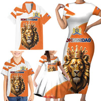 Netherlands Koningsdag Family Matching Short Sleeve Bodycon Dress and Hawaiian Shirt Happy King's Day