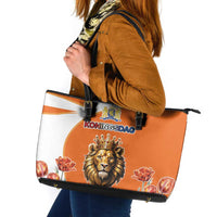 Netherlands Koningsdag Leather Tote Bag Happy King's Day