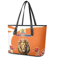 Netherlands Koningsdag Leather Tote Bag Happy King's Day