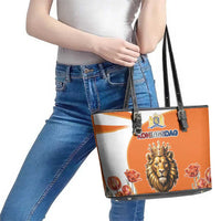 Netherlands Koningsdag Leather Tote Bag Happy King's Day