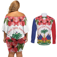 Haitian Revolution 1791-1804 Couples Matching Off Shoulder Short Dress and Long Sleeve Button Shirt Lage d Lendependans