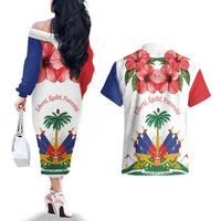 Haitian Revolution 1791-1804 Couples Matching Off The Shoulder Long Sleeve Dress and Hawaiian Shirt Lage d Lendependans