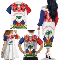 Haitian Revolution 1791-1804 Family Matching Off The Shoulder Long Sleeve Dress and Hawaiian Shirt Lage d Lendependans