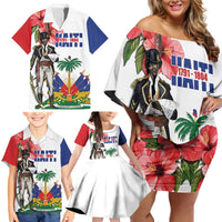 Haitian Revolution 1791-1804 Family Matching Off Shoulder Short Dress and Hawaiian Shirt Lage d Lendependans