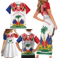 Haitian Revolution 1791-1804 Family Matching Short Sleeve Bodycon Dress and Hawaiian Shirt Lage d Lendependans