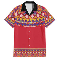 Greenland National Costumes Family Matching Off The Shoulder Long Sleeve Dress and Hawaiian Shirt Inuit Kalaallisuut style