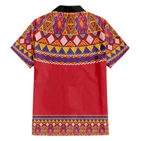 Greenland National Costumes Family Matching Off The Shoulder Long Sleeve Dress and Hawaiian Shirt Inuit Kalaallisuut style