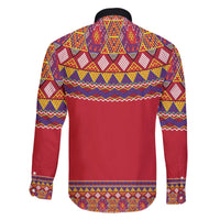 Greenland National Costumes Family Matching Off The Shoulder Long Sleeve Dress and Hawaiian Shirt Inuit Kalaallisuut style