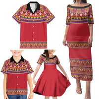 Greenland National Costumes Family Matching Puletasi and Hawaiian Shirt Inuit Kalaallisuut style