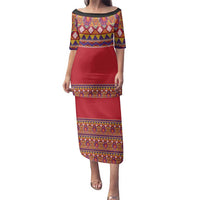 Greenland National Costumes Family Matching Puletasi and Hawaiian Shirt Inuit Kalaallisuut style