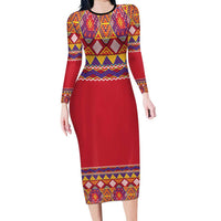 Greenland National Costumes Long Sleeve Bodycon Dress Inuit Kalaallisuut style