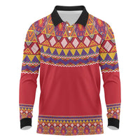 Greenland National Costumes Long Sleeve Polo Shirt Inuit Kalaallisuut style