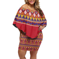 Greenland National Costumes Off Shoulder Short Dress Inuit Kalaallisuut style