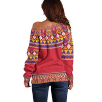 Greenland National Costumes Off Shoulder Sweater Inuit Kalaallisuut style