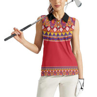 Greenland National Costumes Women Sleeveless Polo Shirt Inuit Kalaallisuut style