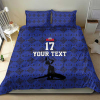 Custom Haiti Football Bedding Set Come on Les Grenadiers Blue Style