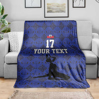 Custom Haiti Football Blanket Come on Les Grenadiers Blue Style