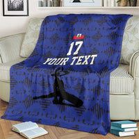 Custom Haiti Football Blanket Come on Les Grenadiers Blue Style