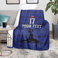 Custom Haiti Football Blanket Come on Les Grenadiers Blue Style