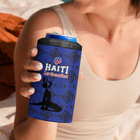 Custom Haiti Football 4 in 1 Can Cooler Tumbler Come on Les Grenadiers Blue Style