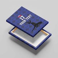 Custom Haiti Football Canvas Wall Art Come on Les Grenadiers Blue Style