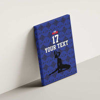 Custom Haiti Football Canvas Wall Art Come on Les Grenadiers Blue Style