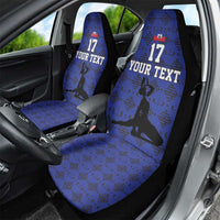 Custom Haiti Football Car Seat Cover Come on Les Grenadiers Blue Style