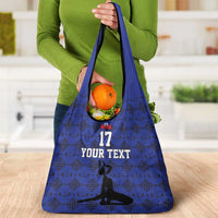 Custom Haiti Football Grocery Bag Come on Les Grenadiers Blue Style