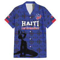 Custom Haiti Football Hawaiian Shirt Come on Les Grenadiers Blue Style