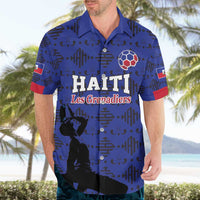 Custom Haiti Football Hawaiian Shirt Come on Les Grenadiers Blue Style