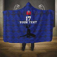 Custom Haiti Football Hooded Blanket Come on Les Grenadiers Blue Style